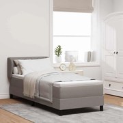 vidaXL Κρεβάτι box spring με στρώμα με στρώμα Taupe 80 x 200 cm ύφασμα