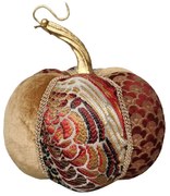 XMAS PUMPKIN BROCADE S ΚΟΛΟΚΥΘΑ FOAM ΥΦΑΣΜΑ ΠΟΛΥΧΡΩΜΟ 13x13xH14cm