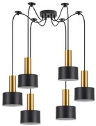 SE21-GM-4-BL6-MS1 ADEPT TUBE Gold Matt Pendant Black Metal Shade+