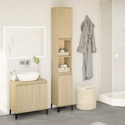 vidaXL Ντουλάπι Μπάνιου Sonoma Δρυς 30x30x190 εκ. Επεξεργασμένο Ξύλο