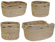 Καλάθι (Σετ 4Τμχ) 00.06.67423 Φ19x14/22x15x10/Φ26x15/35x25x15cm Ecru Mat