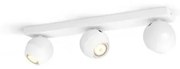 Έξυπνο Φωτιστικό Οροφής Σποτ Led 3xGU10 5W Κινητό Dimmer Hue WA Buckram Philips 929003048001 Λευκό