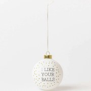 Χριστουγεννιάτικη Μπάλα I Like Your Balls RD0092341 Φ8cm White-Gold Raeder