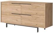 Μπουφές On 956LCS3439 160x44,5x74,3cm Walnut Μοριοσανίδα, Μέταλλο