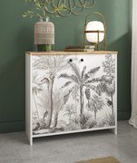 Insi Motoco κονσόλα - ντουλάπι αποθήκευσης 80x36x77εκ. White - Ceruse Chestnut  0151.GM10