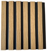 PS Panel 3D Πηχακια Τοίχου F4 Piano Natural Oak Black