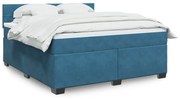 Κρεβάτι Boxspring με Στρώμα Μπλε 180x200 εκ. Βελούδινο 3288682