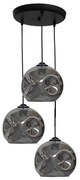 Κρεμαστό Φωτιστικό Οροφής 3xE27 Γυαλί Φ36cm Pop Heronia Lighting-02-0391-Φιμέ/Smoke 02-0391
