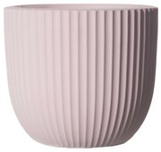 Supergreens Γλάστρα Πήλινη Στρογγυλή "Stripe" Ροζ L 41x41x37 εκ.