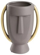 Βάζο Κεραμικό Πρόσωπο Radisson 421003 16,5x10,5x21cm Grey-Gold Eglo Κεραμικό
