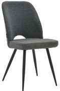 Καρέκλα Renish pakoworld μπουκλέ γκρι-μεταλλικό μαύρο πόδι 47x61x85εκ