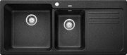 Blanco Naya 8 S Black SILGRANIT™ PuraDur™ Γρανιτένιος Νεροχύτης Ένθετος με 2 Γούρνες και Ποδιά Δεξιά 116x50cm