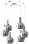 SE21-NM-4-GL2-NM6 ADEPT TUBE Nickel Matt Pendant Smoked Glass+ HOMELIGHTING 77-8400