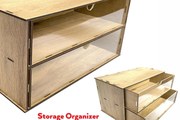 Intra απο ξύλο plywood 3mm-4mm πάχος - Desktop Organizer , Hobby Storage Box Δίασταση 15x30 cm INTRAFABR-65815679