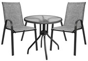 Set Dining Table 3 pieces with table &amp; Chairs leon Grey