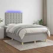 ΚΡΕΒΑΤΙ BOXSPRING ΜΕ ΣΤΡΩΜΑ &amp; LED ΑΝ.ΓΚΡΙ 120X200 ΕΚ ΥΦΑΣΜΑΤΙΝΟ 3135741