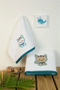 ΠΕΤΣΕΤΑ Με Κέντημα Σετ 2 τεμ bebe Kitty 137 30X50,70X140 Λευκό 100% Cotton - DIMcol