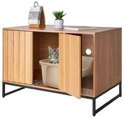 VEVOR Cat Litter Box Enclosure Furniture, 80 cm Hidden Litter Box Cabinet with Scratch Pad & Storage, Waterproof Cat Washroom End Table Cat House, Fit Most of Litterbox, for Bedroom Living Room