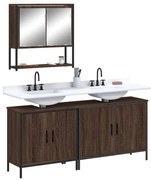 vidaXL Σετ Επίπλων Μπάνιου 3 Τεμαχίων Καφέ Δρυς από Τεχν. Ξύλο