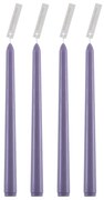 GloboStar® LAVENDER-FIELD 35203 ΣΕΤ 4 Αρωματικά Κεριά Κηροπηγίου Παραφίνης με Άρωμα Λεμόνι - Λεβάντα Μωβ Μ2 x Π2 x Υ25cm