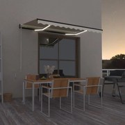 Τέντα Συρόμενη Χειροκίνητη με LED Κρεμ 350 x 250 εκ. - Κρεμ