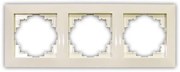 Πλαίσιο Διακόπτη Πρίζας Τριπλό Lumen-15-0322-Μπεζ 15-0322