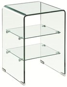 GLASSER Κομοδίνο Clear  2 Ράφια - Γυαλί 10mm / 5mm