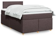 Κρεβάτι Boxspring με Στρώμα Σκούρο Καφέ 120x200 εκ. Υφασμάτινο - Καφέ