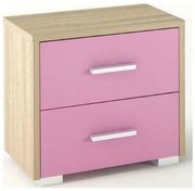 SarrisBros  Κομοδίνο Ξύλινο/Δρυς Ροζ 50x48x35 BEST-101081