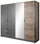 Ντουλάπα Τετράφυλλη Arden L_ARD-24 220x205cm Brown-Anthracite Τετράφυλλη