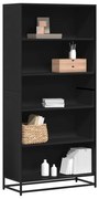 Βιβλιοθήκη Μαύρο 80,5x35x170,5 cm Ξύλο μηχανικής κατασκευής - Μαύρο
