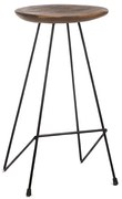 Artekko Gluah Σκαμπώ Μπαρ Ξύλινο με Σιδερένια Βάση (43x40x76)cm