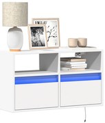 vidaXL Έπιπλο Τοίχου Τηλεόρασης με LED Λευκό 80x31x45 εκ.