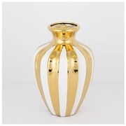 Βάζο Κεραμικό Λευκό &amp; Χρυσό 18x31cm 752-20105 Estheti-752-20105-Λευκό-Χρυσό 752-20105