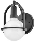 Κρεμαστό Φωτιστικό Οροφής Με Οπάλ Γυαλί E27 60W IP20 Somerset Elstead QN-SOMERSET1-BK Μαύρο