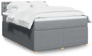 vidaXL Κρεβάτι Boxspring με Στρώμα Ανοιχτό Γκρι 140x200 εκ. Υφασμάτινο