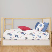 Σεντόνι Λίκνου (80x110) Dimcol Space Mission 184 White - Blue