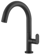 Armando Vicario Slim Black Matt Μπαταρία Νιπτήρος Μεσαίου Ύψους με Βαλβίδα clic-clac 500040-400