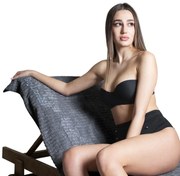 Πετσέτα Θαλάσσης Resort Anthracite Guy Laroche Θαλάσσης Βαμβάκι-Πολυέστερ