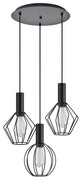 Κρεμαστό Φωτιστικό 3xE27 Πλέγμα Φ37cm Adept Flex Homelighting-77-8905-Μαύρο 77-8905