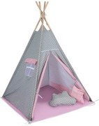 Παιδική σκηνή Baby Adventure Teepee Grey Pink Star