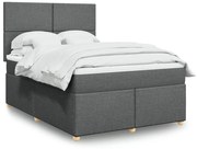 vidaXL Κρεβάτι Boxspring με Στρώμα Σκούρο Γκρι 160x200 εκ Υφασμάτινο