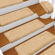vidaXL Πατάκια Σκαλιών 15 τεμ. Λευκό 65x21x4 εκ. με Ορθογώνια Άκρη
