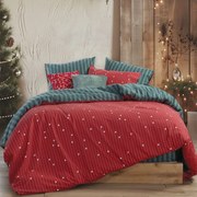 Σεντόνια Φανελένια Straight To Christmas (Σετ 3τμχ) Red-Green Nef-Nef Homeware Μονό 160x260cm 100% Βαμβακερή Φανέλα