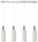 Φωτιστικό Οροφής  SE21-NM-4-4NM-GL3 ADEPT TUBE Nickel Matt Pendant White Glass+ - 51W - 100W - 77-8476