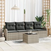 vidaXL Σετ 5 Τεμαχίων Καναπέ Κήπου με Μαξιλάρια Λευκό Πολυρτάν