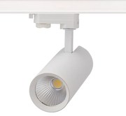 SAND WHITE LED TRACK LUMINAIRE 27W 4000K 3-PHASE 36° 3150LM 230V AC Ra80 Φ74*170MM 5YRS ACA SOLINE2740W4