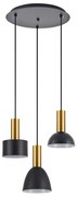 Φωτιστικό Οροφής Adept Flex 77-8940 35x35x300cm 3xE27 60W Black-Gold Homelighting