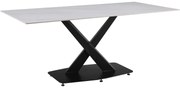Intrahome Τραπέζι Tafel Intrahome Sintered stone λευκό με μεταλλικά πόδια σε μαύρη απόχρωση 180x90x76εκ | SKU: INTRAPA-389111128