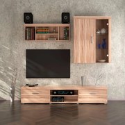 Σύνθεση Τηλεόρασης DAMIS Sonoma με MDF λεπτομέρειες 237.5x45x210εκ TO-DAMISSET2